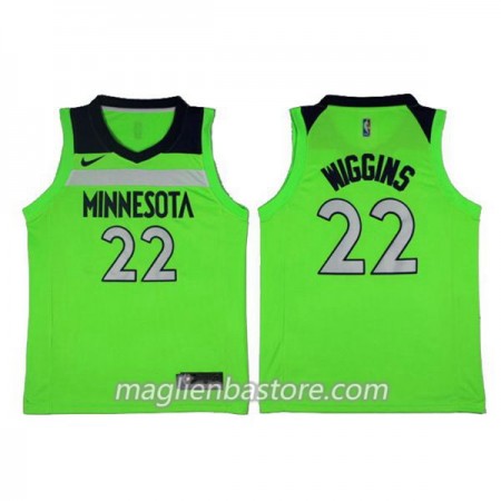Maglia NBA Minnesota Timberwolves Andrew Wiggins 22 Nike 2017-18 Verde Swingman - Uomo